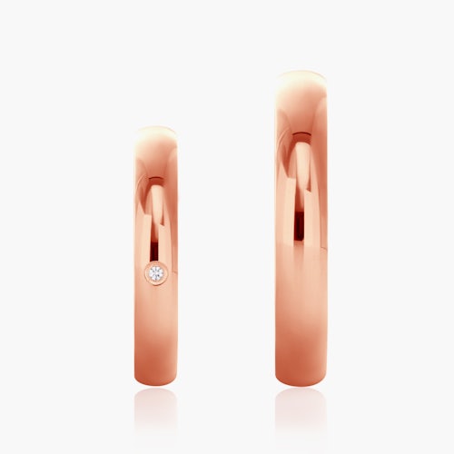 Obrączki ślubne: różowe złoto, półokrągłe, 3 mm